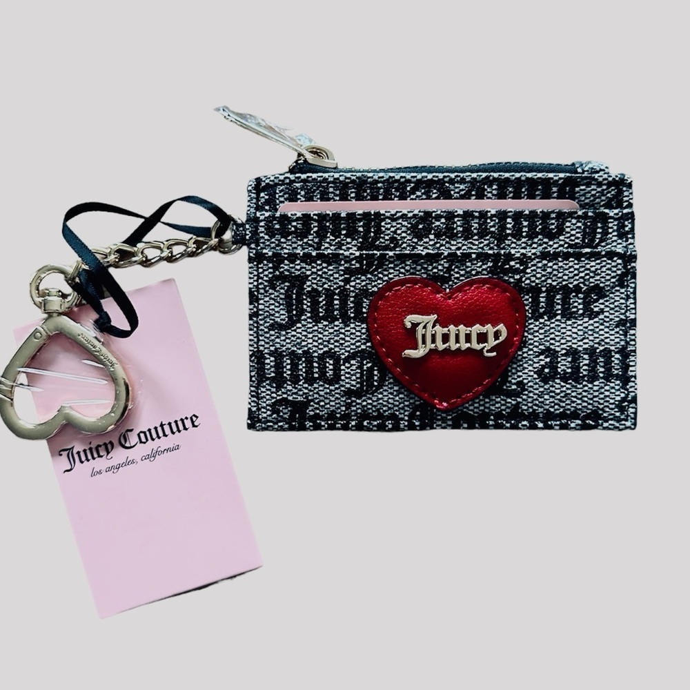 NEW Juicy couture love actually card holder heart keychain